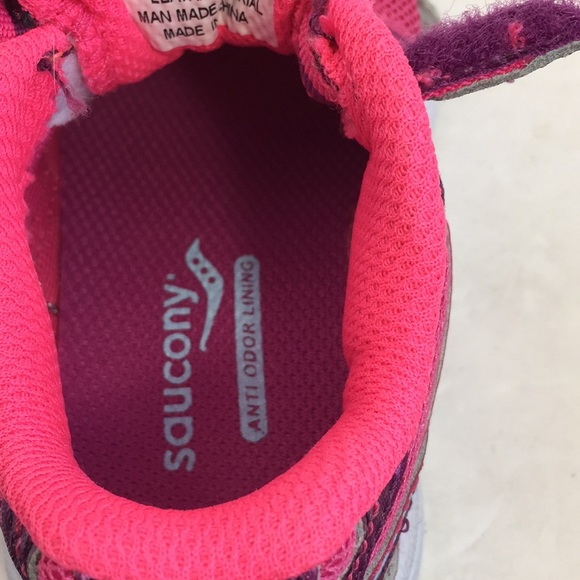 Saucony Girl baby ride pink purple size 5M EU21M - Picture 6 of 6